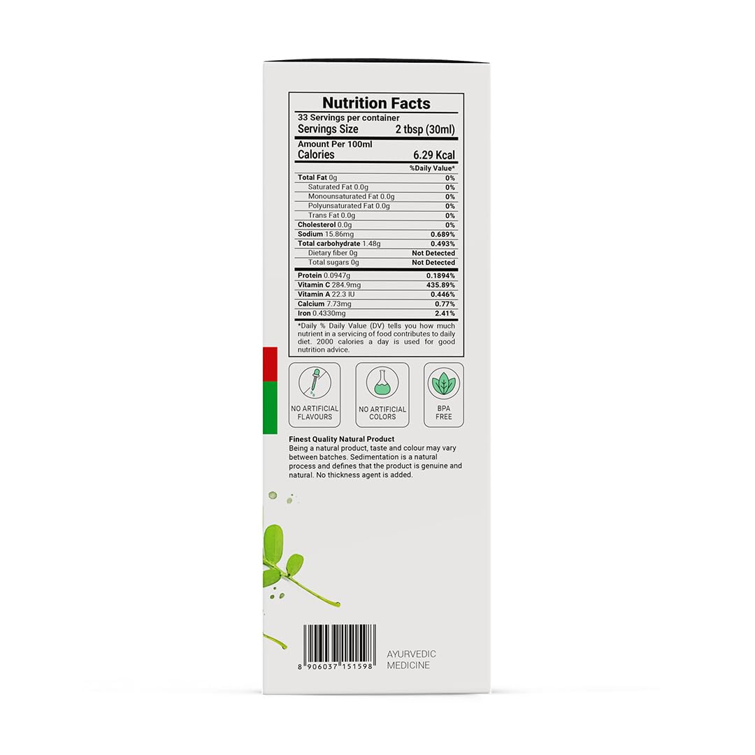 KRISHNA'S HERBAL & AYURVEDA Bhumi Amla Juice - 1000 ml | Natural liver detoxifier | Strengthens the digestive system | Sugar free Juice