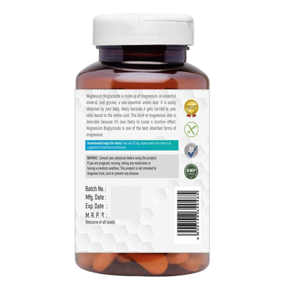 The Vitamin Factory Magnesium Bisglycinate Supplement - High Absorption Magnesium Supplements For Both Men & Women, Supports Sleep, Muscles & Nerve Health Supplements, 60 Vegetable Capsules
