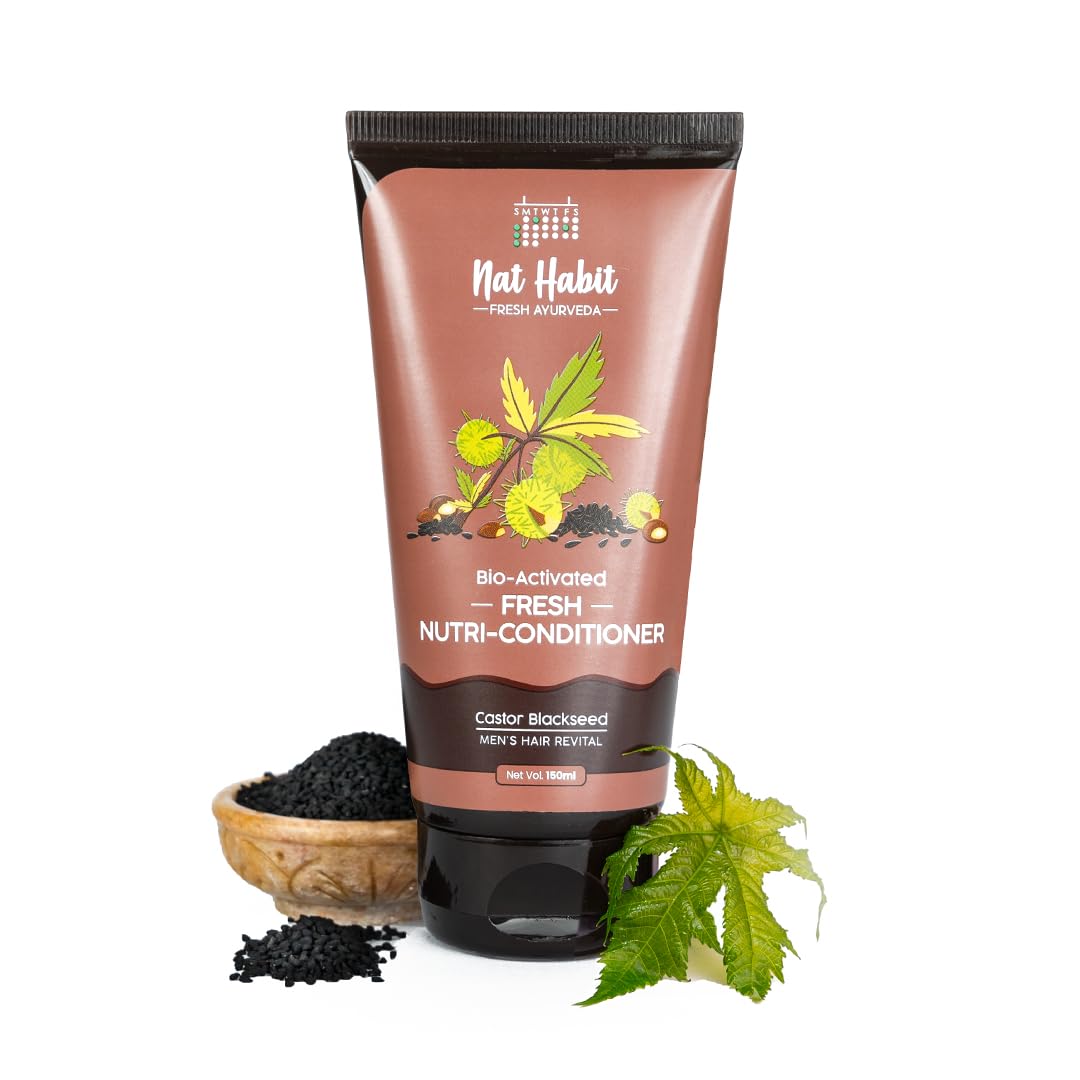 Nat Habit Castor Black Seed Nutri-Conditioner For Men Dry & Frizzy Hair & Men's Hair Revitalization, 150ml