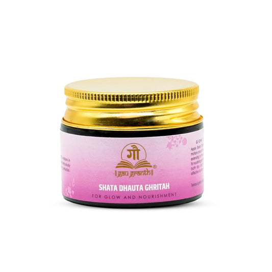 GauGranth Shata Dhauta Ghritah Kesar Glow - 40G | Nourishing Hydrating & Age-Defying Ayurvedic Formula | Wrinkle Repair & Skincare