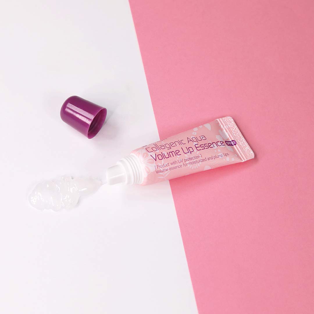 MIZON Collagenic Aqua Volume Lip Essence Treatment with Collagen Korean Lip Balm Moisturizing Soothing UV Protection No Fragrance - 10 ml