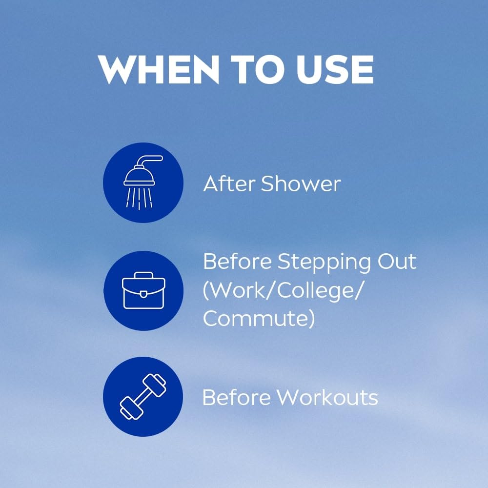 Instructions on when to use a product with icons and text on a blue background