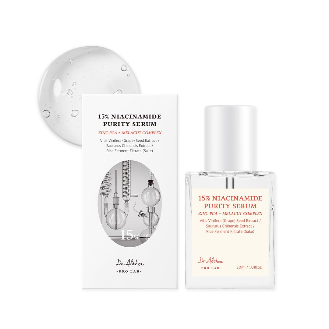 Dr. Althea 15% Niacinamide Purity Serum packaging on a white background