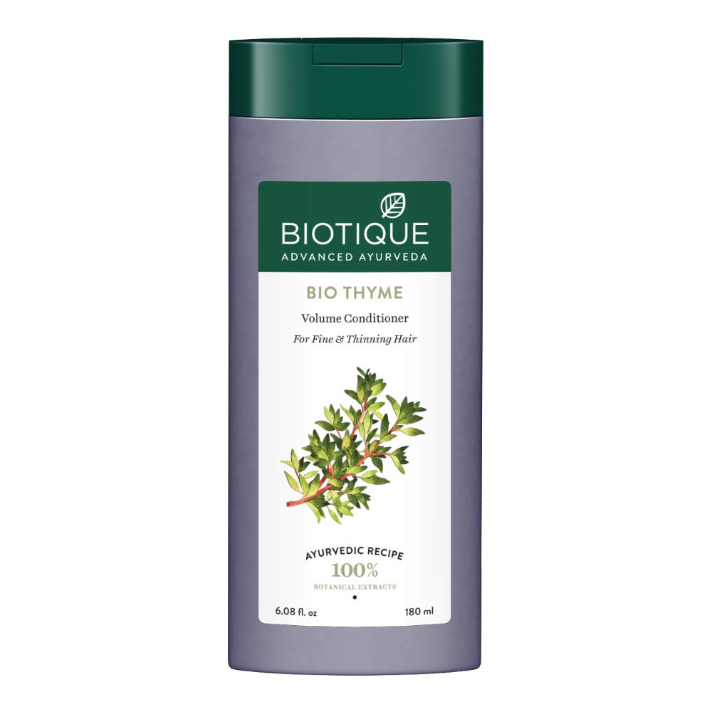 Biotique Bio Walnut Bark Fresh Lift Body Building Shampoo For Fine & Thinning Hair, 190Ml & Biotique Bio Thyme Volume Conditioner for Fine and Thinning Hair, 180ml