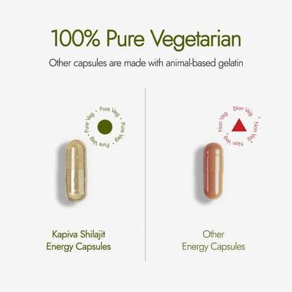 Kapiva Shilajit/Shilajeet Energy 20 Capsules | Made with 100% Pure Shilajit | For All Day Energy & Stamina | With Ashwagandha,Gokshura | 100% Ayurvedic