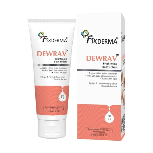 Fixderma Dewrav Brightening Body Lotion with Ceramide | Lotion for Hyperpigmentation & Dark Spots | Body Lotion for Women & Men | Moisturizer for Body for All Skin Types - 200 ml