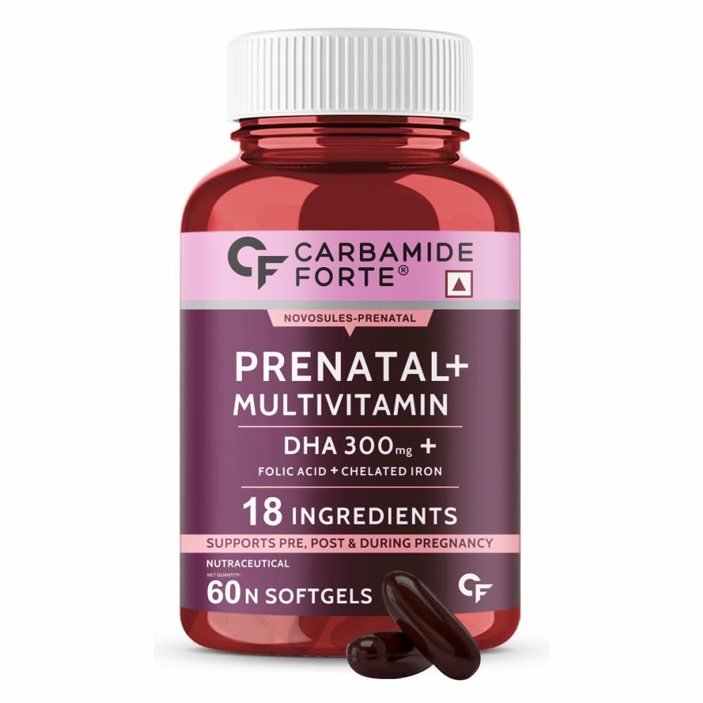 Prenatal multivitamin bottle with visible branding on a white background