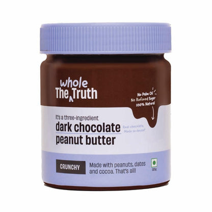 The Whole Truth - Dark Chocolate Peanut Butter | 325 Gm | Crunchy | High Protein | No Artificial Sweeteners | No Palm Oil | Vegan | Gluten Free | No Preservatives | 100% Natural