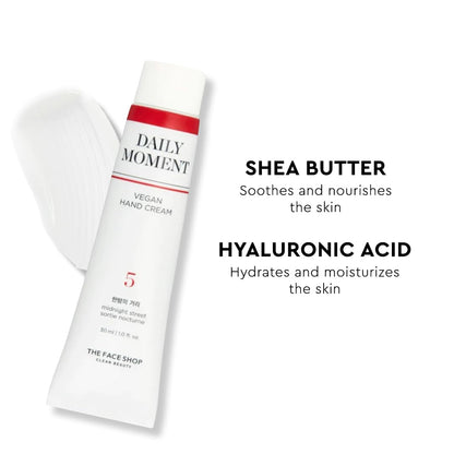 Hand cream with shea butter and hyaluronic acid on a white background