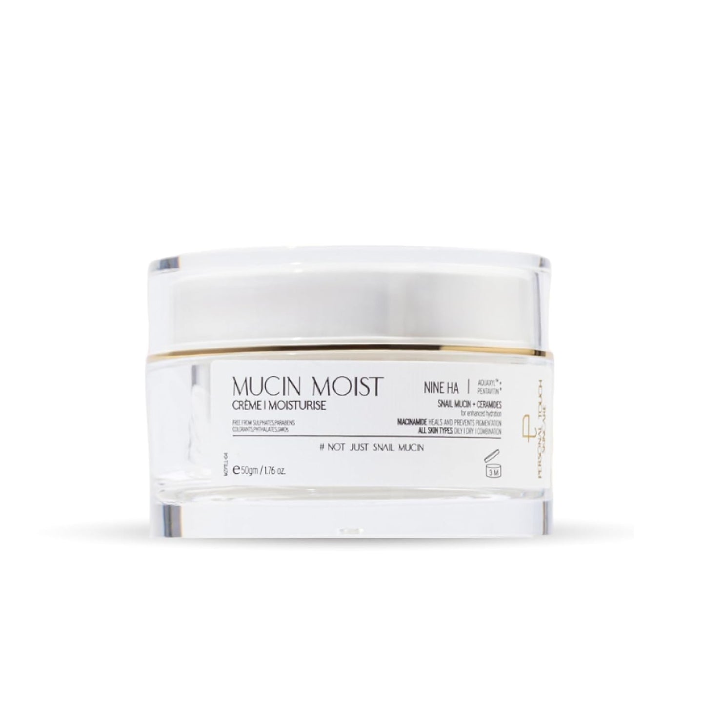 Personal Touch Mucin Barrier-Repair Crème Gel | With Snail Mucin, Ceramides & Multi-Hyaluron Complex | Lightweight Hydrating Gel Cream for Skin Barrier Support | Non-Comedogenic | 50 g