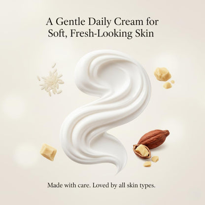 Smartdrops Rice Face Cream with Shea Butter and Vitamin E Light Daily Hydration Skin Care Cream, Daily Glow Light Moisturizing Cream - 50 g (Pack 1)