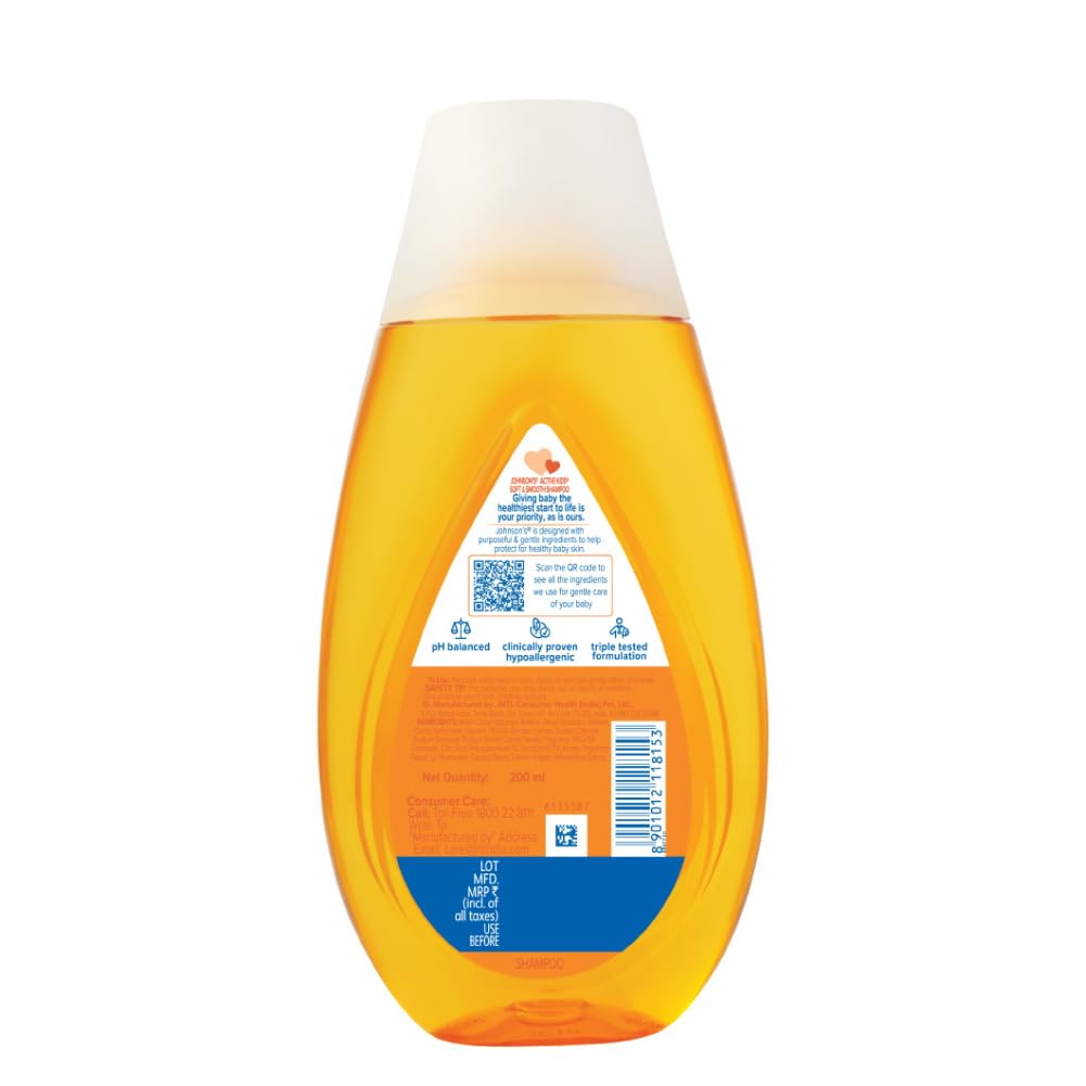Johnson's Baby Active Kids Soft and Smooth Shampoo, 200ml