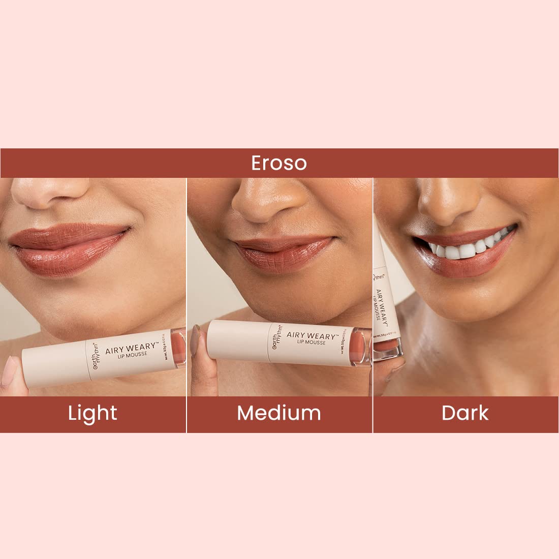 Earth Rhythm Airy Weary Lipstick – Eroso | Moisturize Dry chapped Lips,Matte Finish | Hyaluronic Acid, Jojoba Seed Oil, Lotus extract – 3.5g