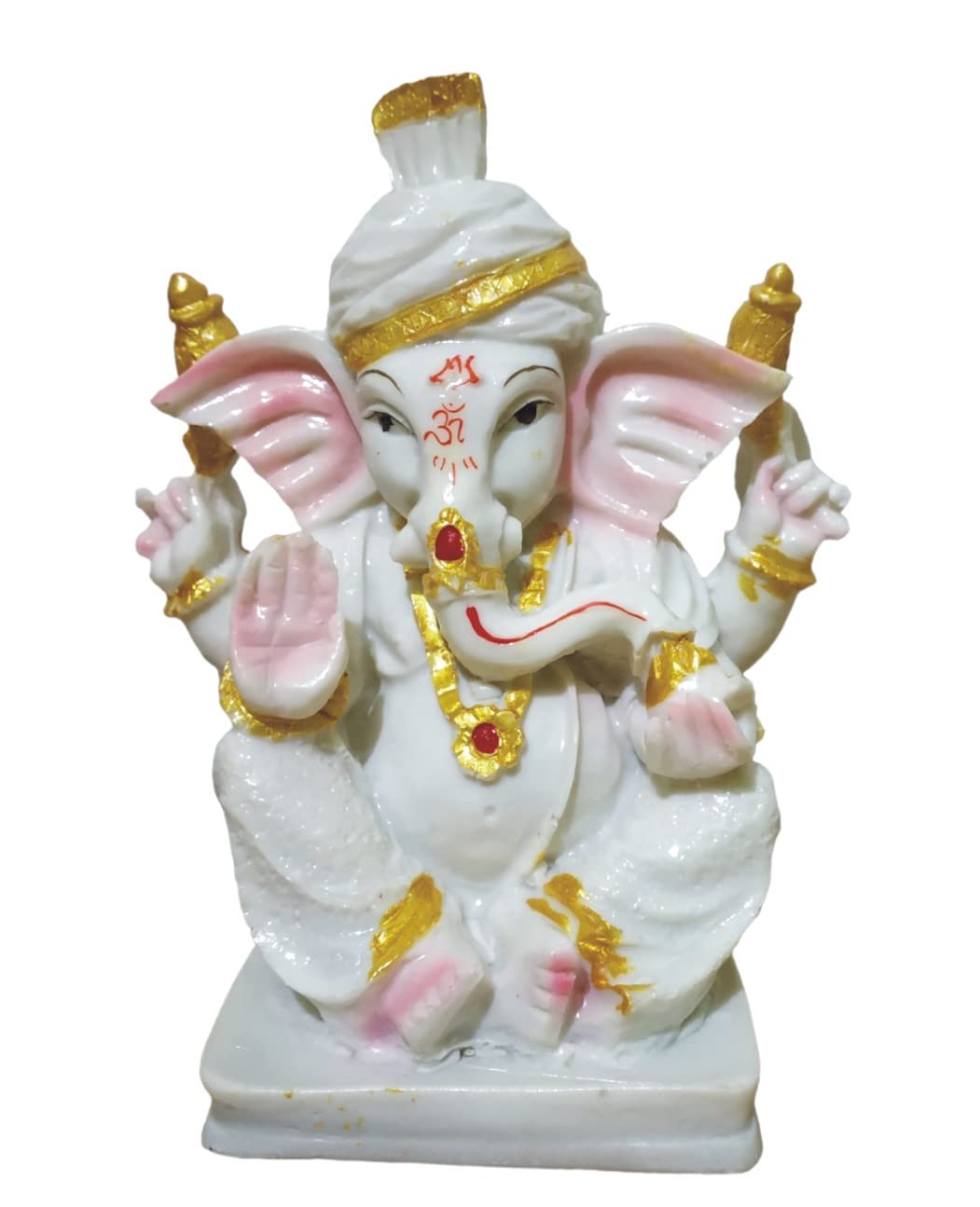 Ganesha Ganesh Ganpati Gajanan Statue Idol Murti Gift Item Decorative Showpiece Multicolor Polyresin Pack of 1 (B006)