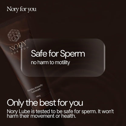 Nory First Fertility Friendly Personal Water Based Lube (100gm) Organic, Non-Staining Aloe Vera Lubricant Gel for Privacy, Natural Luber for Men & Women