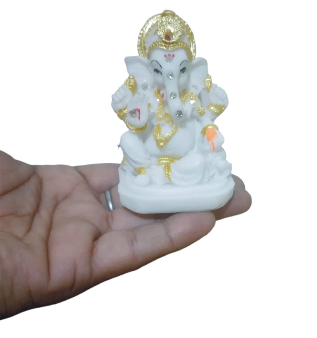 Ganesha Ganesh Ganpati Gajanan Statue Idol Murti Gift Item Decorative Showpiece Multicolor Polyresin Pack of 1 (B002)