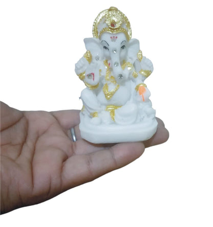Ganesha Ganesh Ganpati Gajanan Statue Idol Murti Gift Item Decorative Showpiece Multicolor Polyresin Pack of 1 (B002)