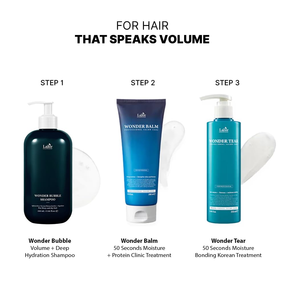 LADOR Wonder Bubble Korean Shampoo for Volume & Shine (530 ML) | Hydrating, Soft, Smooth & Moisturizing Foaming Shampoo | Suitable for Dry, Dull, Coloured, Damaged & Frizzy Hair