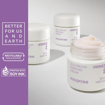 Innisfree Jeju orchid Face Moisturiser for Elasticity, Brightening and Nourishing | Moisturiser with Anti Aging Care with Hyaluronic Acid and Peptides-50ml