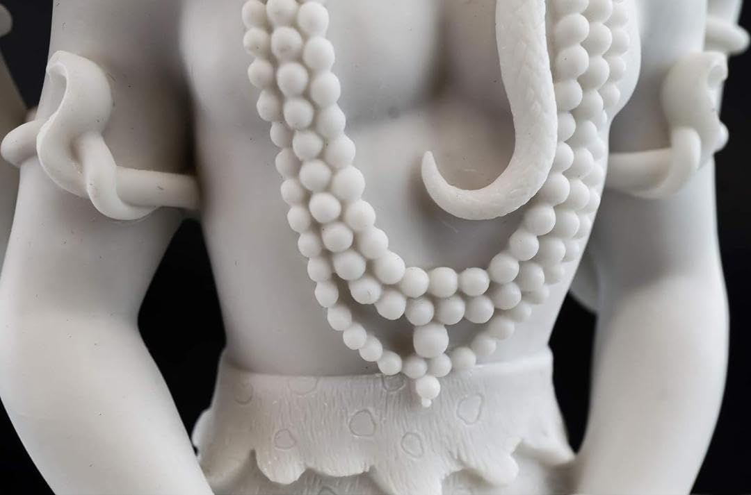 White Shiva Matte Finish Decorative Idol – Unique Design for Desk, Car, and Home Décor | Statue Figurine Gift for Office Desk, Puja Room, and Gifting Purposes