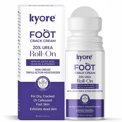 Kyore Foot Crack Cream roll-on and packaging on a white background