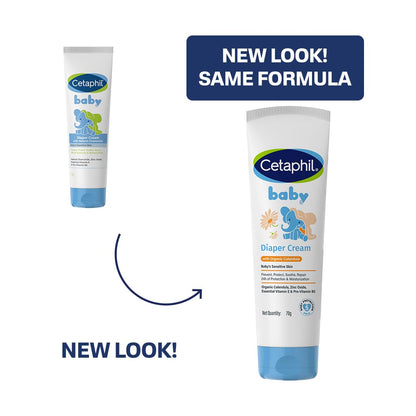 Cetaphil Baby Diaper Rash Cream with Organic Calendula 70 g | Soothes, Repairs & Protects from First Use | Zinc Oxide Barrier, Chamomile & Shea Butter | For Sensitive Baby Skin