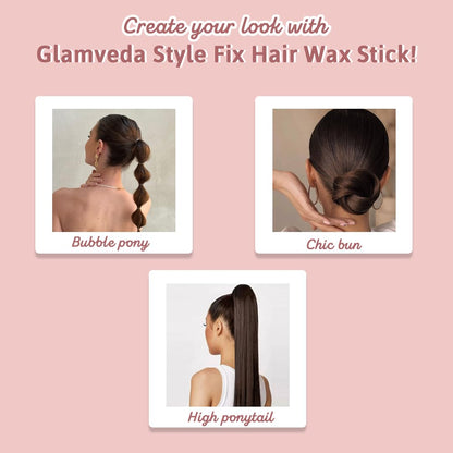 Glamveda Hair Wax Stick for Women & Men | Anti-Frizz Hair Styling Stick for Flyaways & Baby Hair | Non-Sticky with Smooth Finish & No Residue | 30gm