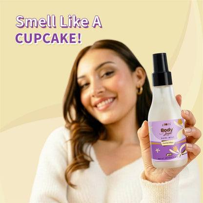 Plum Bodylovin' Vanilla Vibes Body Mist for Women | Long Lasting Vanilla Fragrance with Warm & Cozy Vanila Scent | High on Fun | Travel Friendly Perfume Body Spray - 100ml