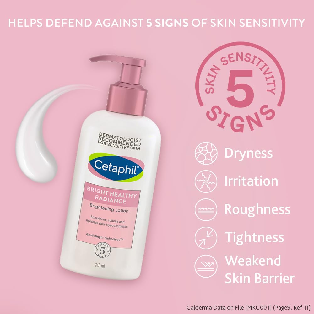 Cetaphil Bright Healthy Radiance Brightening Body Lotion 245ml – Deep Hydration & Even Skin Tone Body Moisturizer with Niacinamide & GentleBright Technology, Lightweight, Non-Greasy, Hydrating & Fragrance-Free Lotion for Sensitive Skin