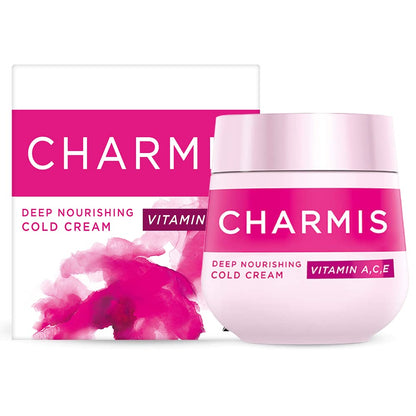 Charmis Deep Nourishing Cold Cream with Vitamin A, C, E, 200ml, for Glowing and Moisturized Skin, for All Skin Types