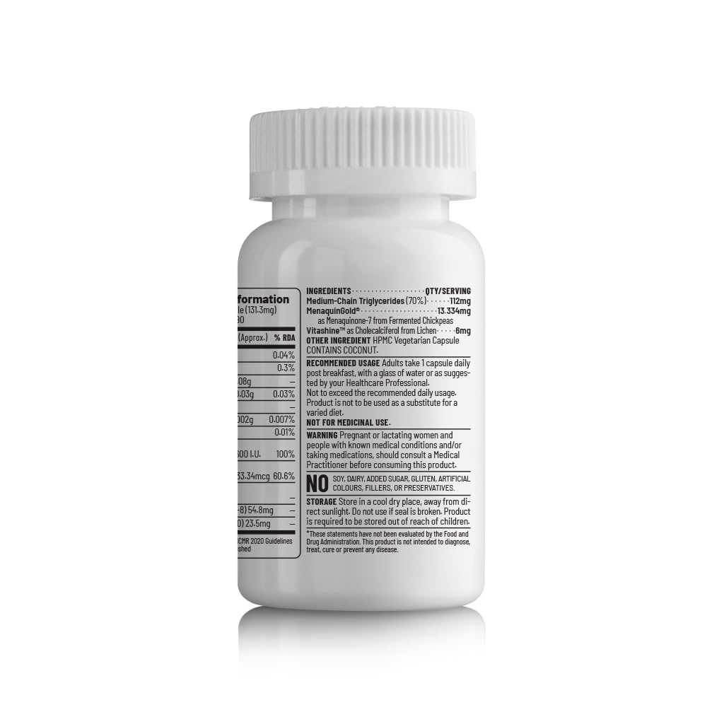 Zephivo Unived D3+K2 (MK-7) | Vegan Vitamin D3 & Vitamin K2-7 (MenaquinGold) | Immunity, Heart, Muscle, & Bone Health | Plant-Based & Natural | 90 Vegan Capsules
