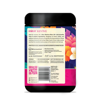 Miror Revive Anti-Aging & Women’s Daily Wellness Supplement with Resveratrol, Glutathione, Curcumin, Probiotics & CoQ10, Energy, Skin Glow, Gut Health & Immunity Support, Non-GMO, (30 Days Pack)