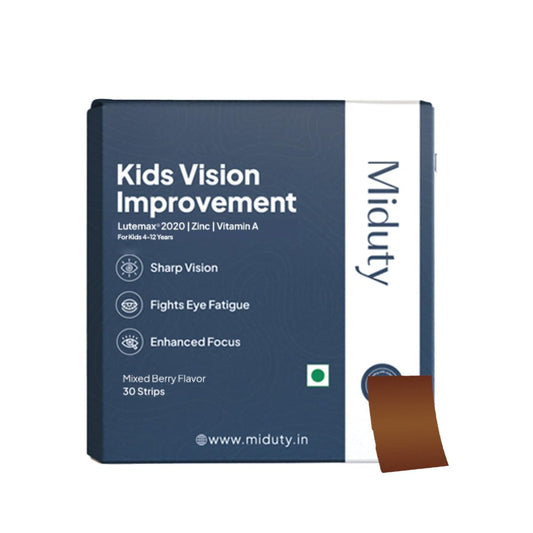 Zephivo Miduty Kids Vision Improvement Strips- Lutemax 2020- Lutein- Zeaxanthin-Astaxanthin- Beta Carotene- Eye Care- Improve Eyesight- Reduce Eye strain - Support Clear Vision- 30 strips