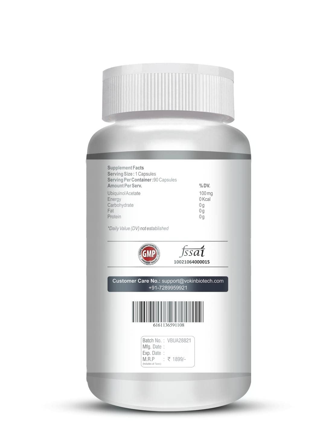 Supplement bottle with label on a white background