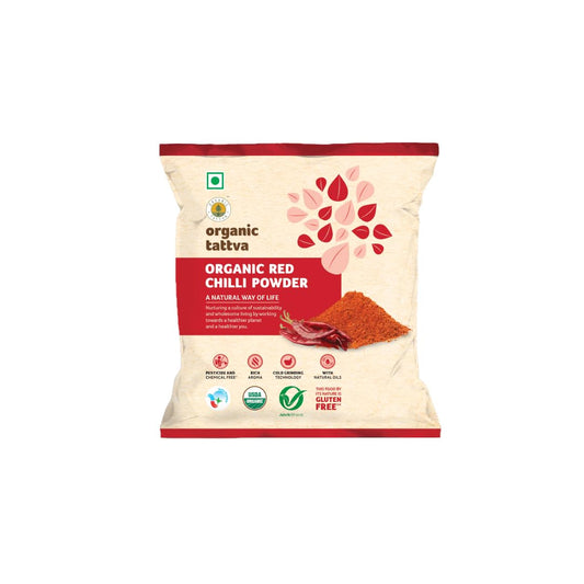 Organic Tattva, Organic Dried Red Chilli Powder, 100 Gram | Quality Mirchi Powder, Naturally Processed, from Farm Picked Fresh Red Chilli Pepper