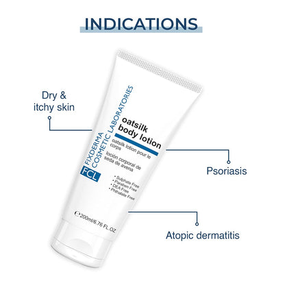 FCL Oatsilk Body Lotion For Dry & Rough Skin | Moisturizing Lotion | Long Lasting Hydration | Nourishes Skin | Soothing Lotion | Reduces Itching | 200Ml