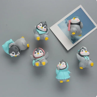 Miniature Showpiece Birthday Gift for Girls Kids, Penguin Showpiece Set of 6 for Home Decor Items, Car Dashboard Items, Table Decoration Items, Valentine Day Gift for Girlfriend
