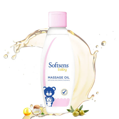 Softsens Baby Calming Massage Oil with Vitamin E, Coconut, Almond & Olive | Free from parabens and harmful chemicals 200ml