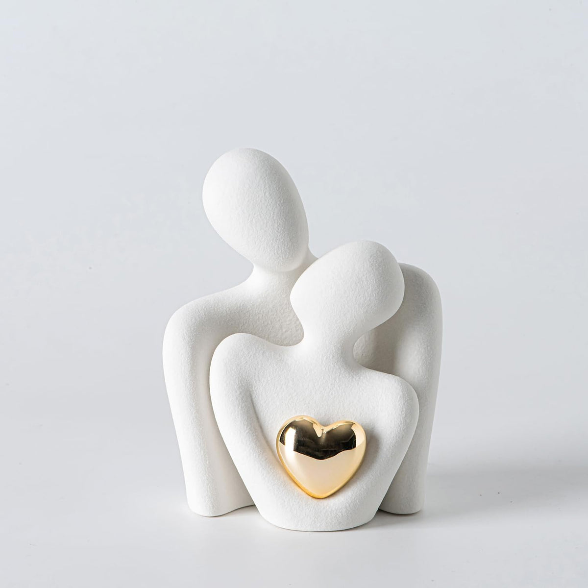 Hugging Couple Statue - Romantic Home Decor, Perfect Wedding Anniversary and Valentines Day Gift, Figurine for Home, Office, Coffee Table and Desktop (White, Romantic Couple), 8 cm, 6.5 cm