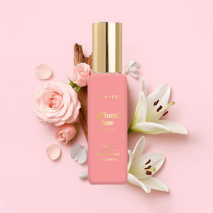 Glamveda Floral Bae Luxury Pure Perfume for Woman 20ml | Long-Lasting Fragrance | with Lily of the valley, Orchid, Vanilla | Floral & Fruity Premium | Perfume for Women