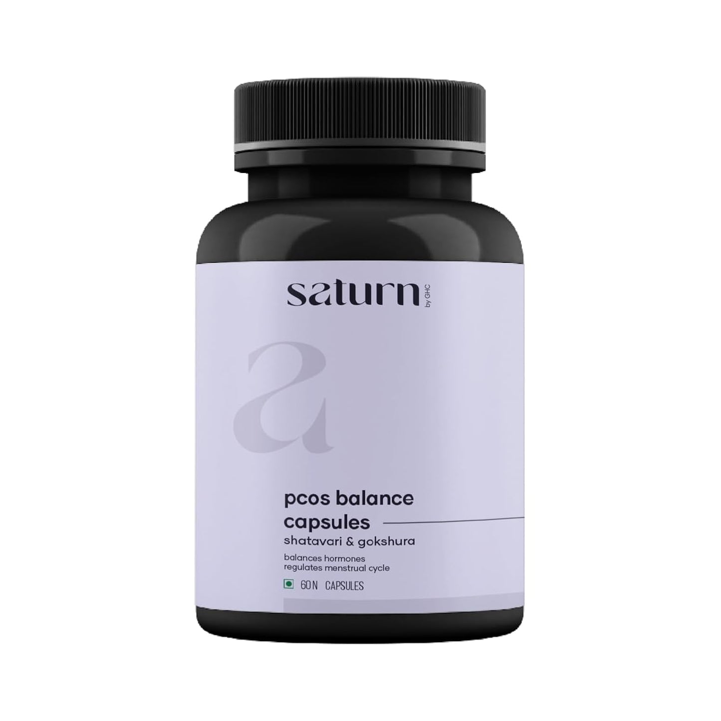 Saturn by GHC PCOS Balance Capsules - Ayurvedic Blend with Shatavari, Gokshura & 20 Herbs | Supports Women with Polycystic Ovary Syndrome