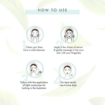 Step-by-step guide on how to use skincare products with icons and text.