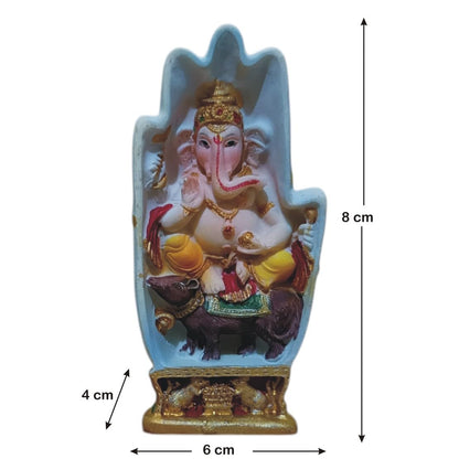 Ganesha Ganesh Ganpati Gajanan Statue Idol Murti Gift Item Decorative Showpiece Multicolor Polyresin Pack of 1 (B009)