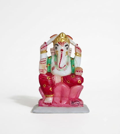 Handmade Marble Ganesha Statue, Stone sculpure, Stone Idol, Decor.
