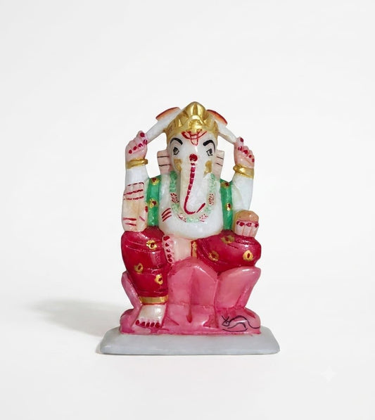 Handmade Marble Ganesha Statue, Stone sculpure, Stone Idol, Decor.