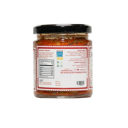 MAVI's Vegan Kimchi | Korean Cabbage Kimchi | Artisanal Probiotic Pickle | 100% Natural, Organic & Vegan | No Preservatives, No Artificial Flavour or Colour | Pack of 1 (200g)