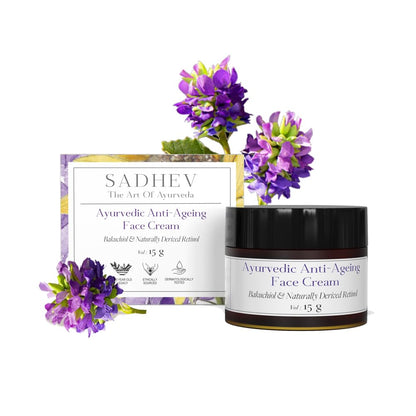 Sadhev Ayurvedic Anti-Ageing Face Cream With Goodness Of Bakuchiol And Naturally Derived Retinol for Wrinkles And Fine lines