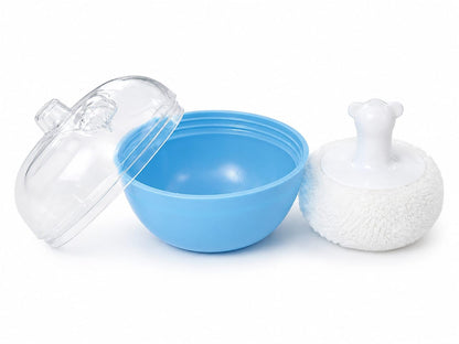 BABYDEN Baby Apple Shape Powder Puff With Powder Storage Bpa Free Blue