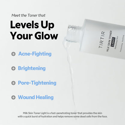 TIRTIR Milk Skin Toner Light|Instant Hydration With 4% Niacinamide, Pore-Tightening, Vegan Toner For Acne-Prone, Sensitive & Oily Skin, Fungal Acne Safe, Panthenol, Allantoin, Vitamin B, 0.67 Fl Oz
