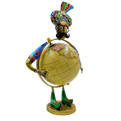 Home and Office Decorative Globe Metal Rajasthani Home Decor Items for Living Room Show Piece, Decor and Gift for Living room, Bedroom, Showcase, Office Desk, Interior